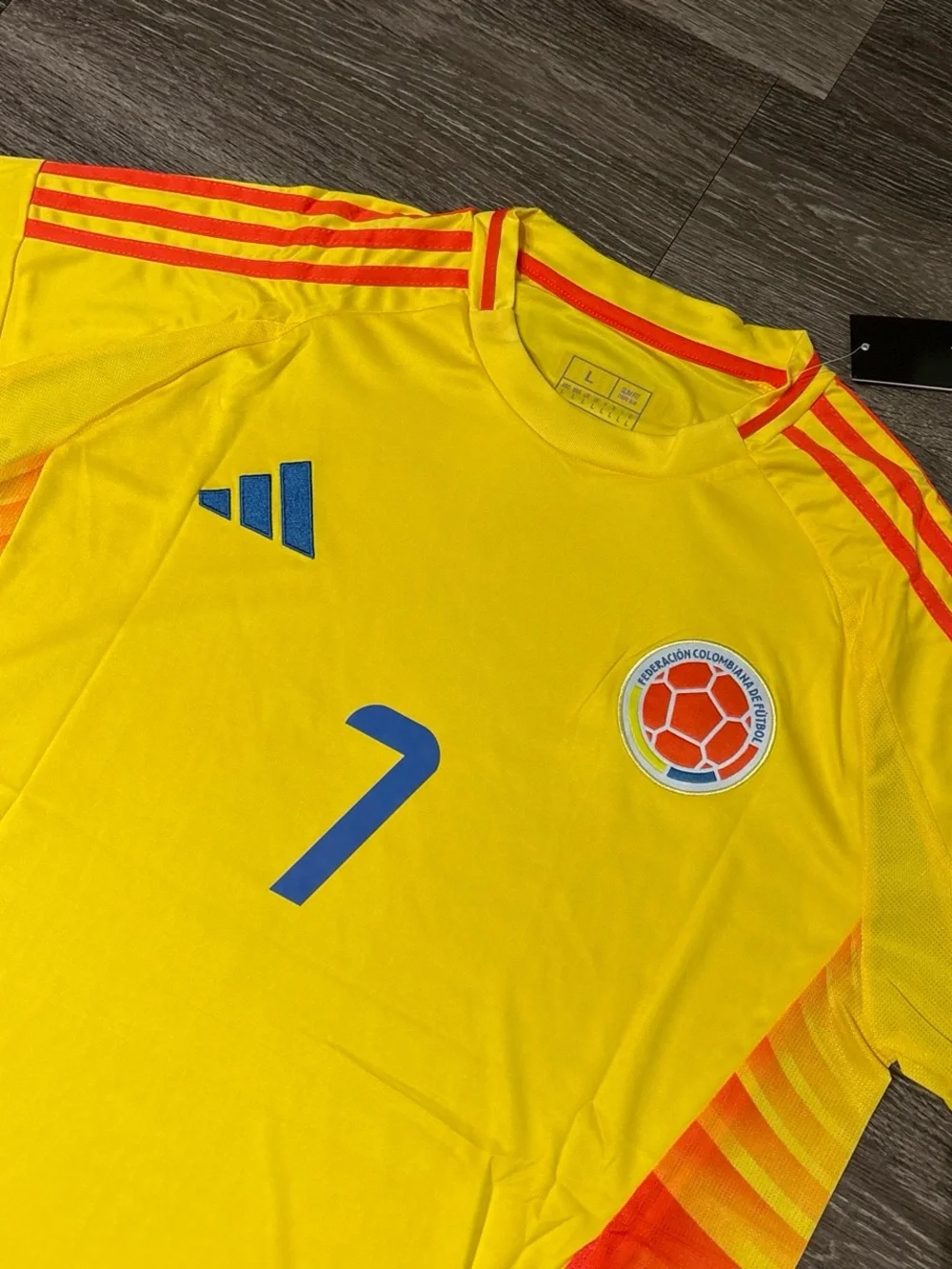 Adidas Colombia Copa América Luis Diaz Yellow Soccer Jersey #7 Men’s Size Large